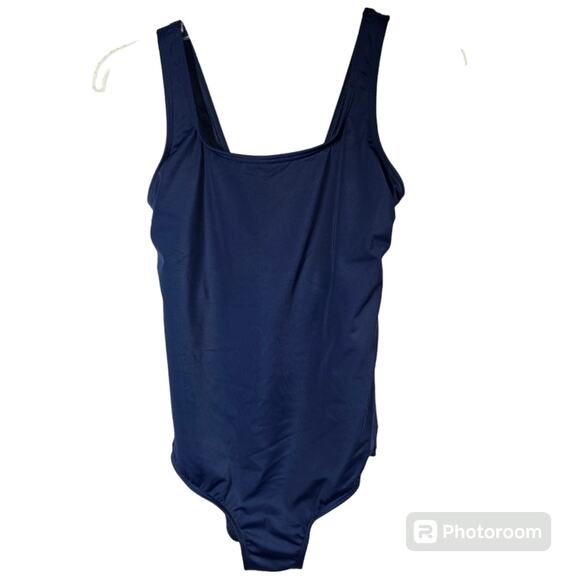 Lands' End Classic Navy Lined One Piece Swimsuit Size 8 - Picture 3 of 9